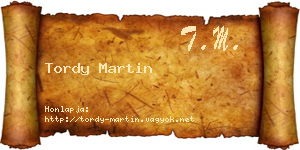 Tordy Martin névjegykártya